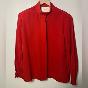 Vintage PENDLETON red blouse women Country Sophisticates size 12 button down